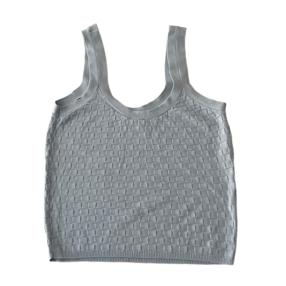 Abercrombie & Fitch Light Blue Knit Crop Fit Tank Top